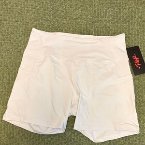 High Waist White Women's Shorts